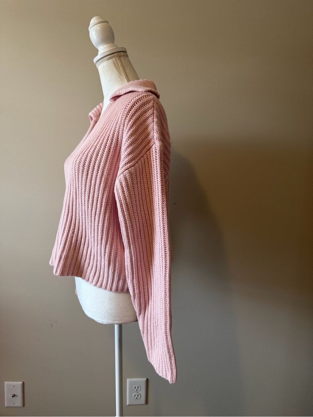 OGD One Grey day collared Brooklyn knit polo sweater oversized size medium NWT - Picture 8 of 13
